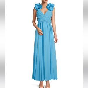 NWT Antonio Melani
Manila Rosette Sleeveless V-Neck A-Line Maxi Dress